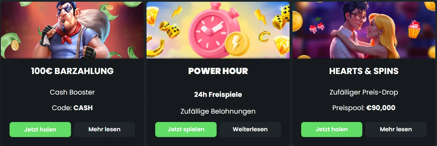 Aktuelle Aktionen und Promotionen bei Winningz Casino