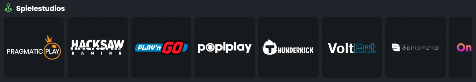 Spielanbieter und Software Partner im Winningz Online Casino