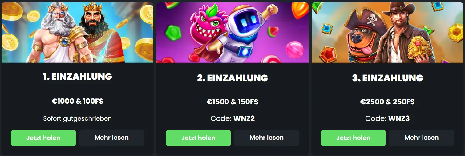 Willkommensbonus und Freispiele bei Winningz Casino